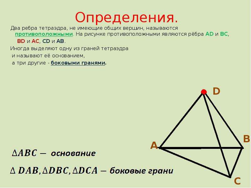 Тетраэдр авсд рисунок