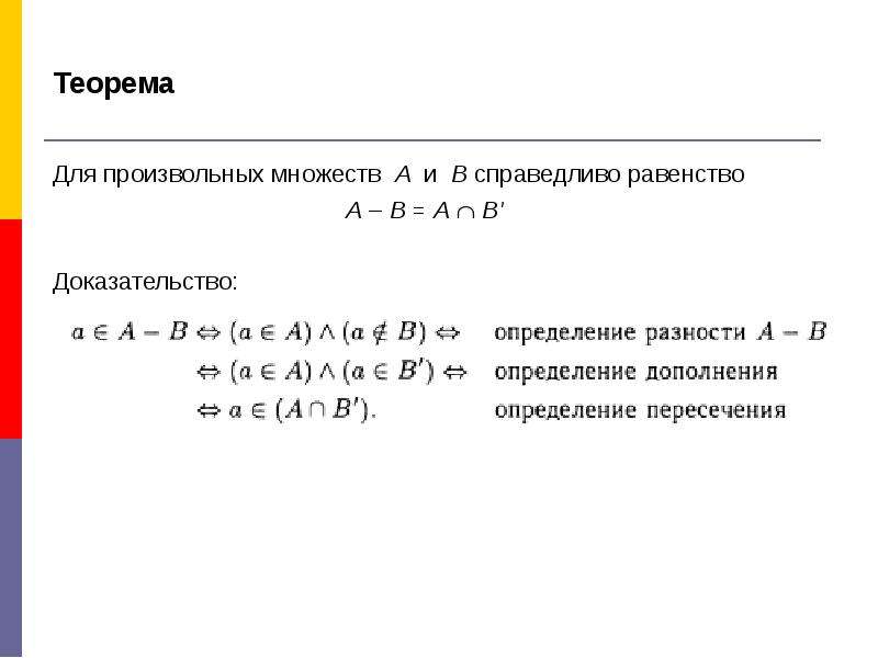 Равенство множеств