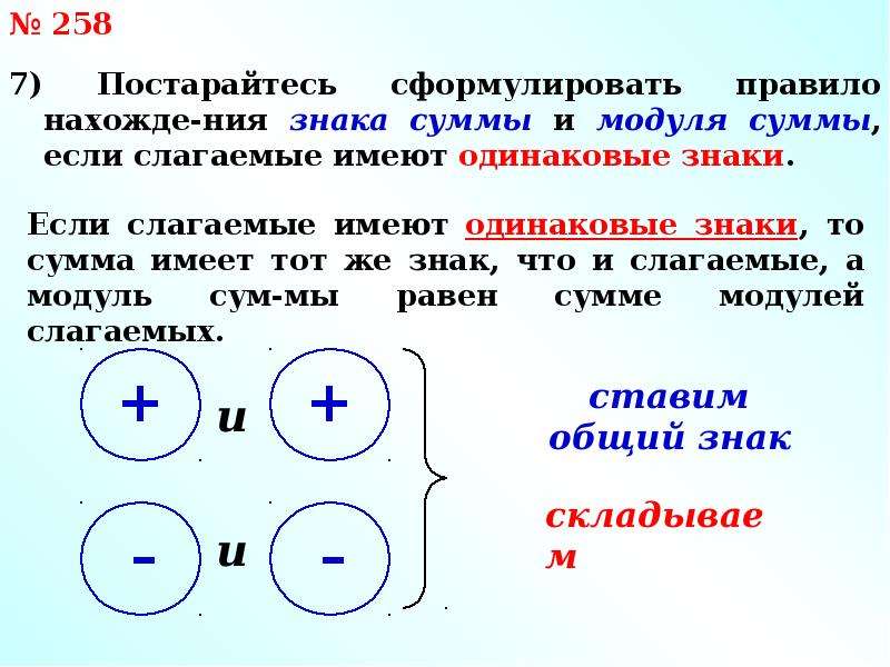 Сумма двух положительных чисел положительна. Правило суммы множеств. Алгебраическая сумма обозначение. Сумма множества чисел.