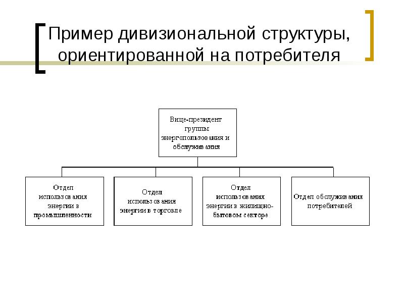 Дивизиональная структура управления проектом ориентирована на