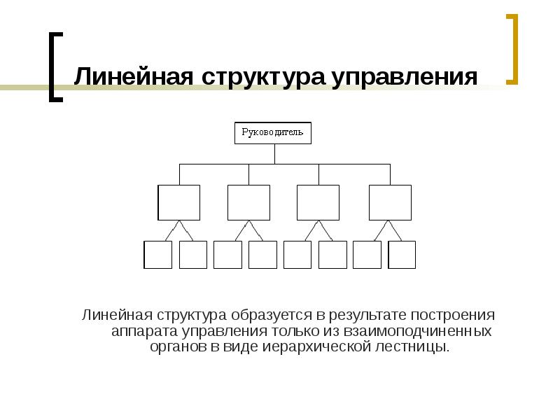 1 структура управления. Схема линейной организационной структуры управления.