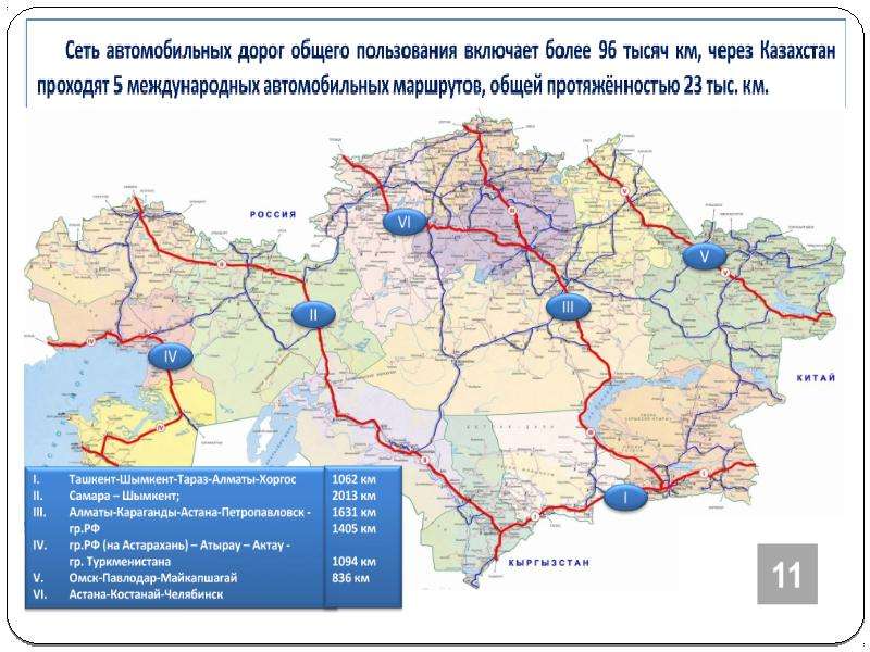 Карта казахстана автомобильных дорог казахстана