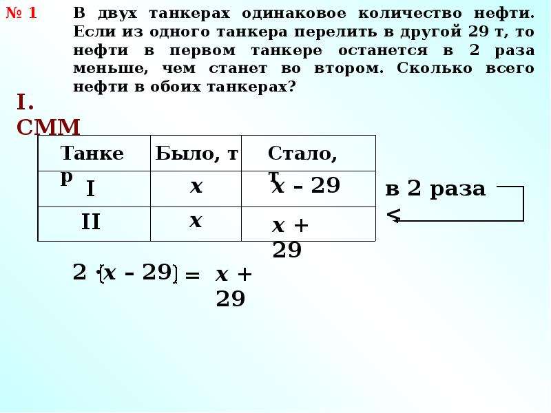 Задачи на составление уравнений