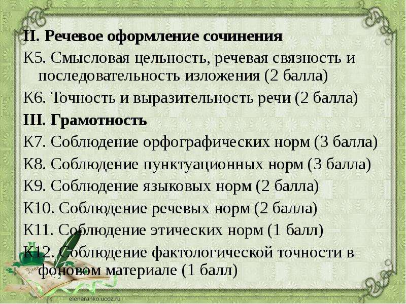 Оформление сочинения по русскому языку образец 4 класс