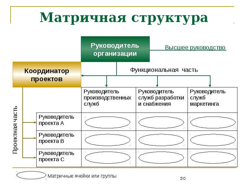 Матричная структура относится к