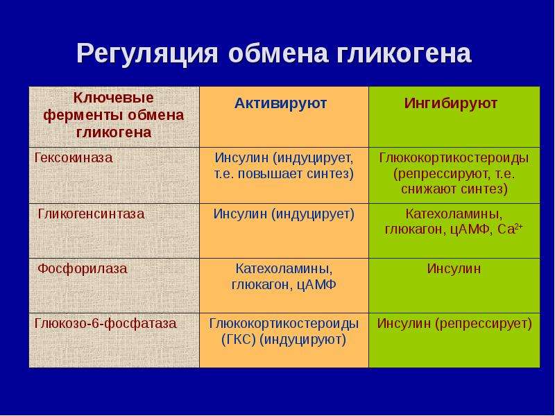 Регуляция углеводного обмена схема