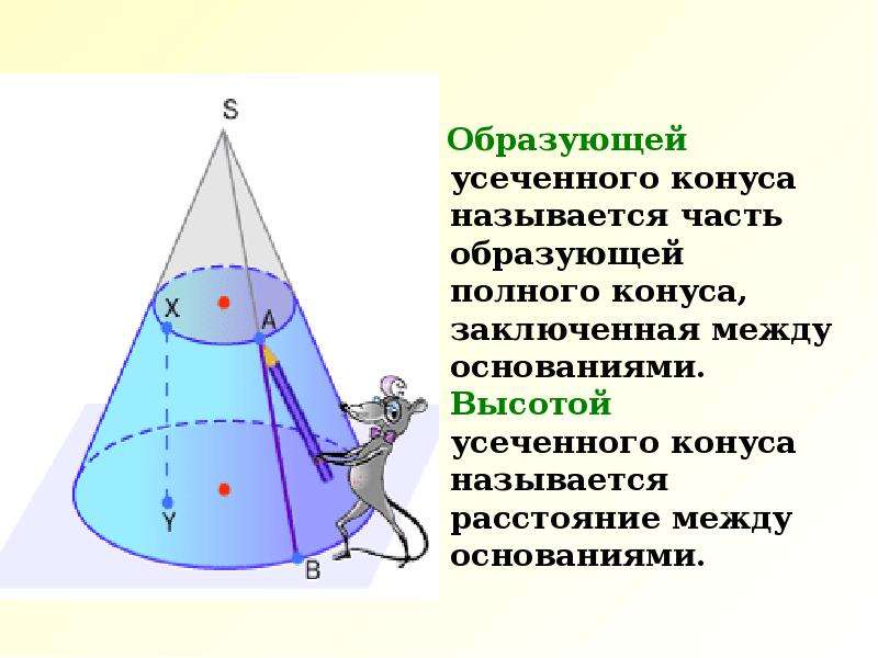 Образующая это высота. Образующая усеченного конуса формула. Объём усечённого конуса. Конус усеченный конус основание. Объем усеченного конуса.