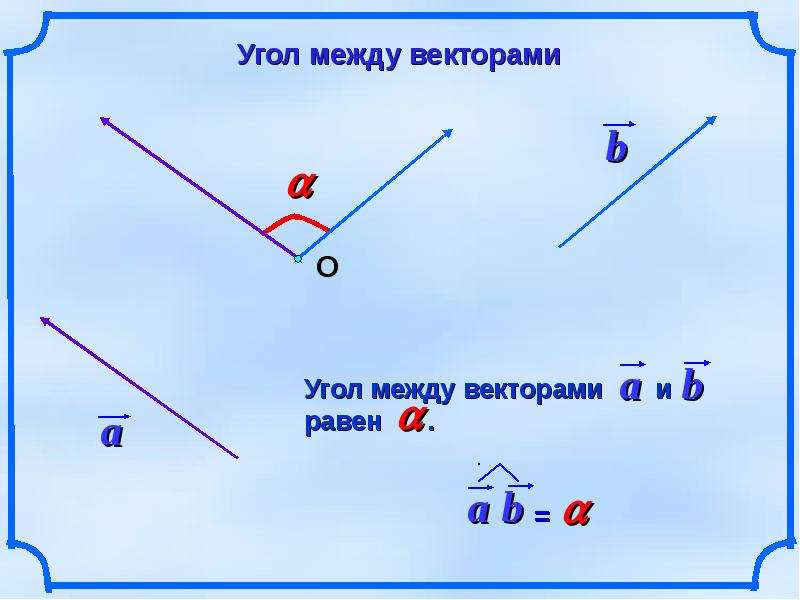 Презентация угол между векторами 11 класс атанасян