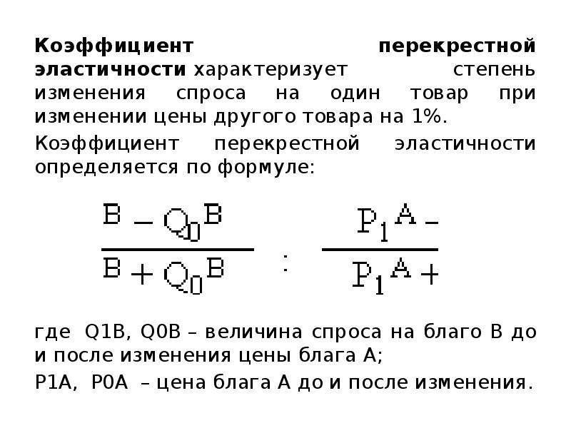 Коэффициент перекрестной эластичности