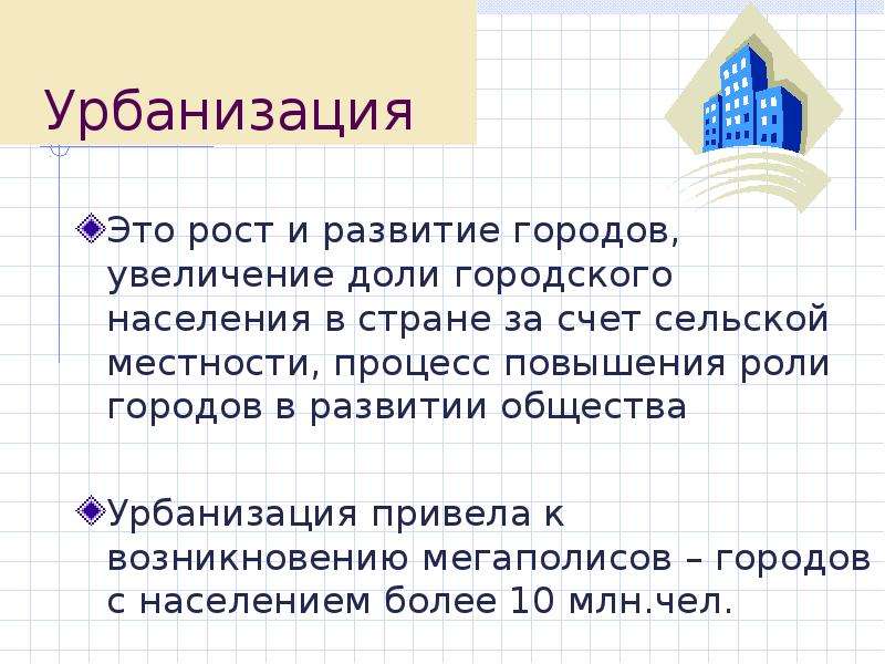 Рост доли городского населения повышение роли. Урбанизация это. Мера доли возрастания городского населения.