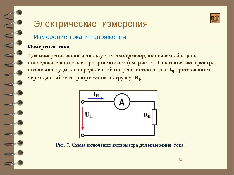 Назовите основные схемы измерения тока и напряжения