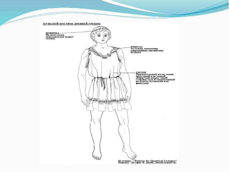 Рисунок мужской костюм древней греции