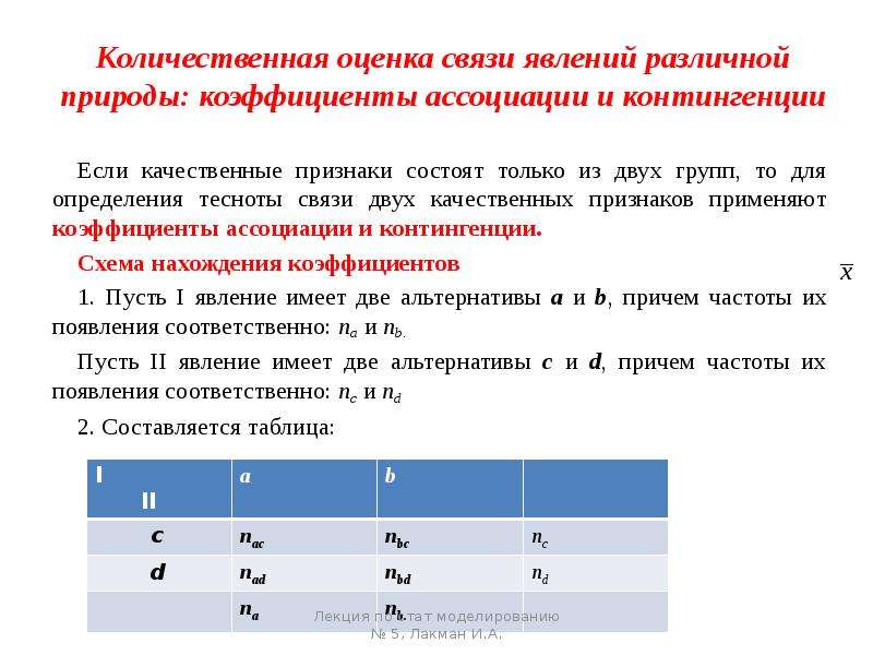 Зависим оценок. Коэффициент ассоциации и контингенции. Показатели тесноты связи качественных признаков. Взаимосвязь двух качественных признаков. Оценка связей качественных признаков.