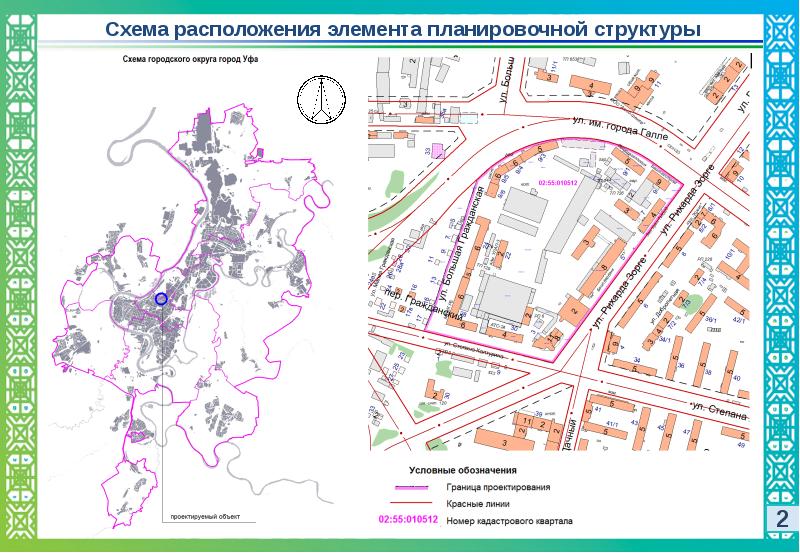 Схема расположения элементов планировочной структуры