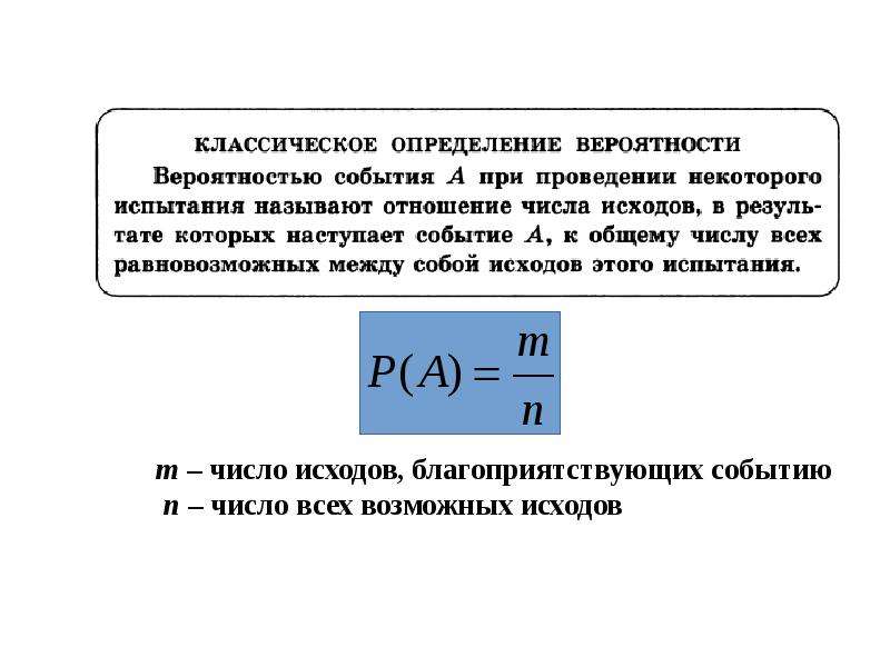 Классическое определение вероятности