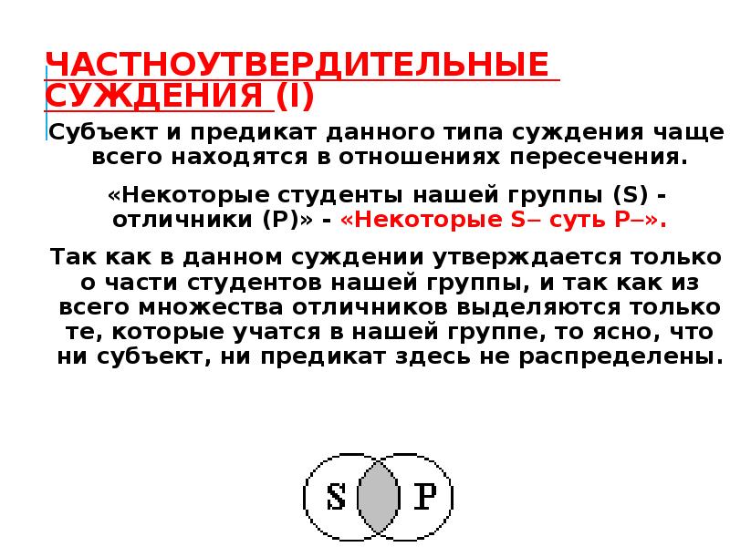 Субъект и предикат находятся в отношении