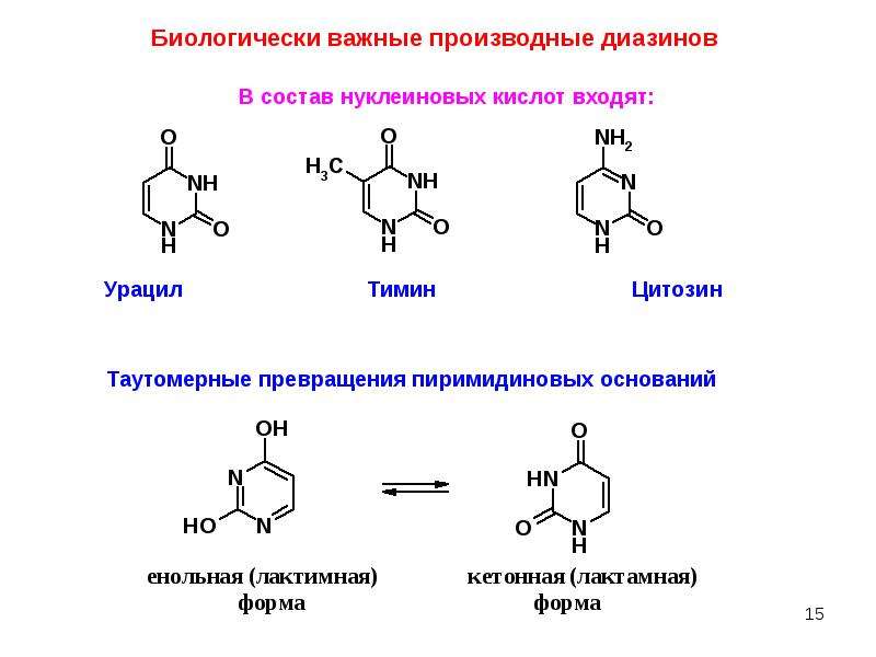 Биологически важных. Лактамная таутомерия Тимина. Таутомерные превращения пиримидиновых оснований. Производные урацила (2,4-пиримидиндиона. Таутомерные формулы урацила.