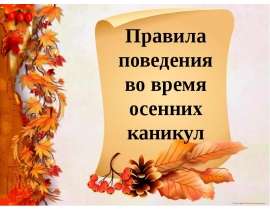 Правила поведения во время осенних каникул