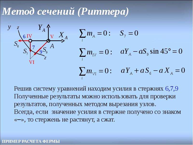 Равновесие системы. Метод Риттера теоретическая механика фермы. Метод Риттера теоретическая механика. Расчет усилия в стержнях фермы методом Риттера. Метод Риттера метод сечений.