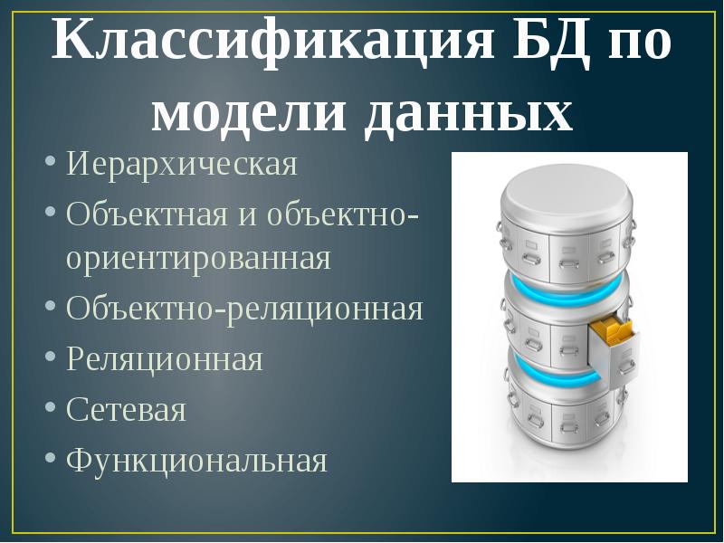 Классификация баз данных презентация