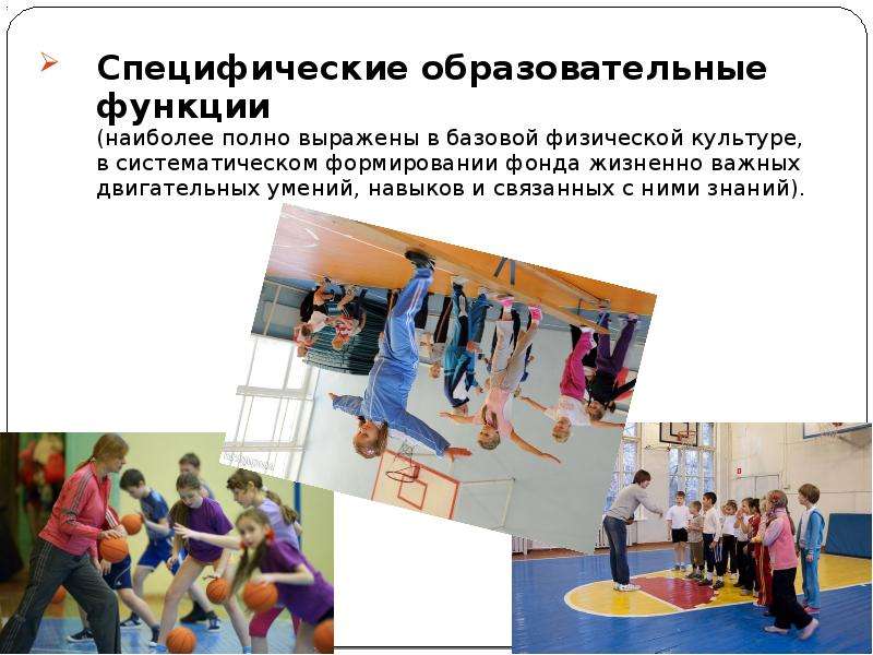 К специфическим функциям физической культуры относятся