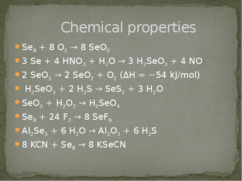 Chemical properties