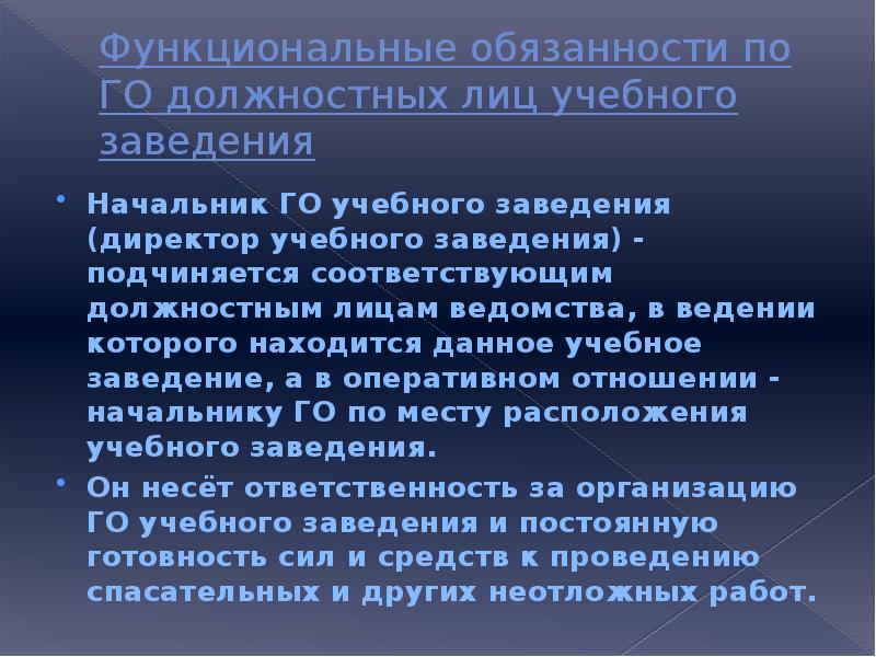 Организация гражданской обороны в образовательных учреждениях презентация