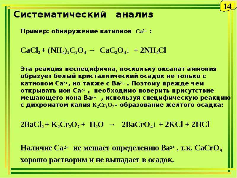 Как приготовить насыщенный раствор оксалата аммония