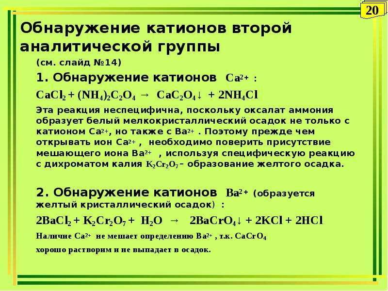 Аналитические реакции катионов 1 аналитической группы