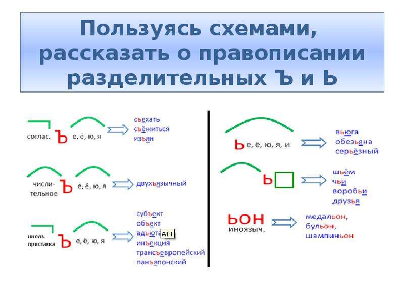 Что общего и различного в употреблении разделительных мягкого и твердого знаков сравни схемы в какую