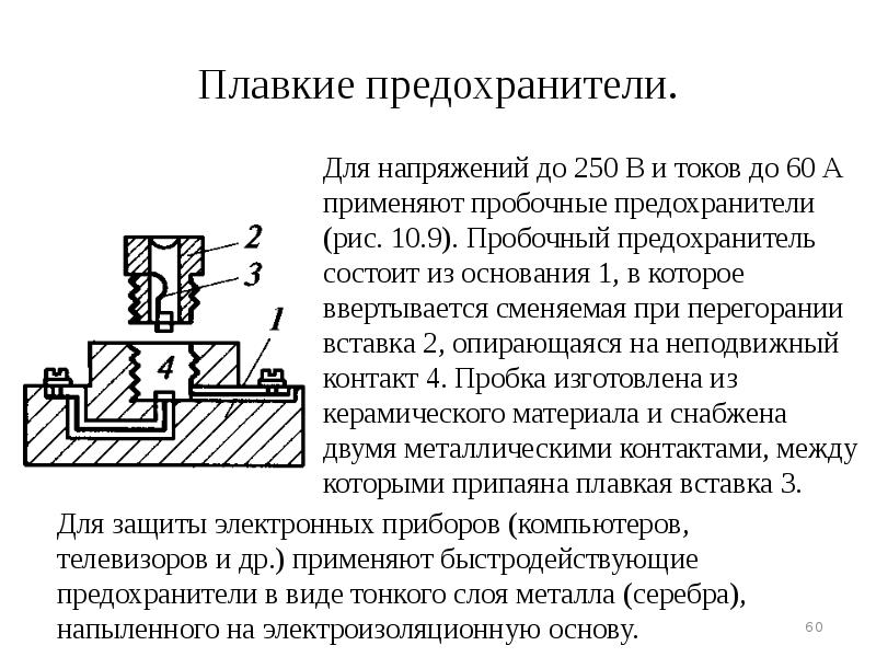 Плавкий предохранитель схема