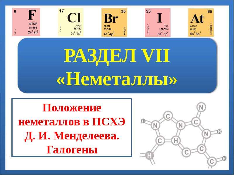 Презентация на тему неметаллы