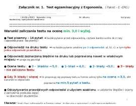 Test egzaminacyjny z ergonomia