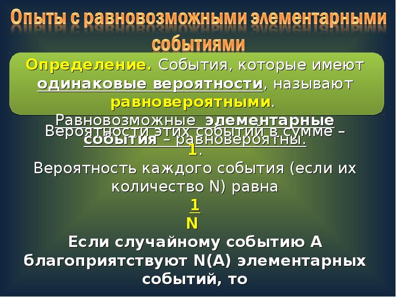 Равновозможные случайные события