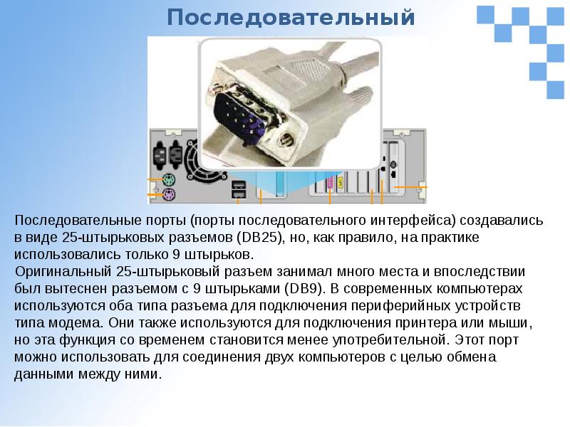 Последовательный порт это. Последовательные Порты. Тип разъема последовательных портов. Последовательные интерфейсы какие есть.