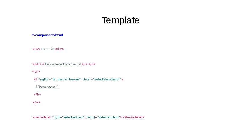 Component template. H2 html. Hero html. NGFOR example. Html Hero Templates.