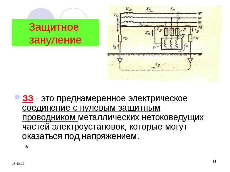 Защитное зануление презентация