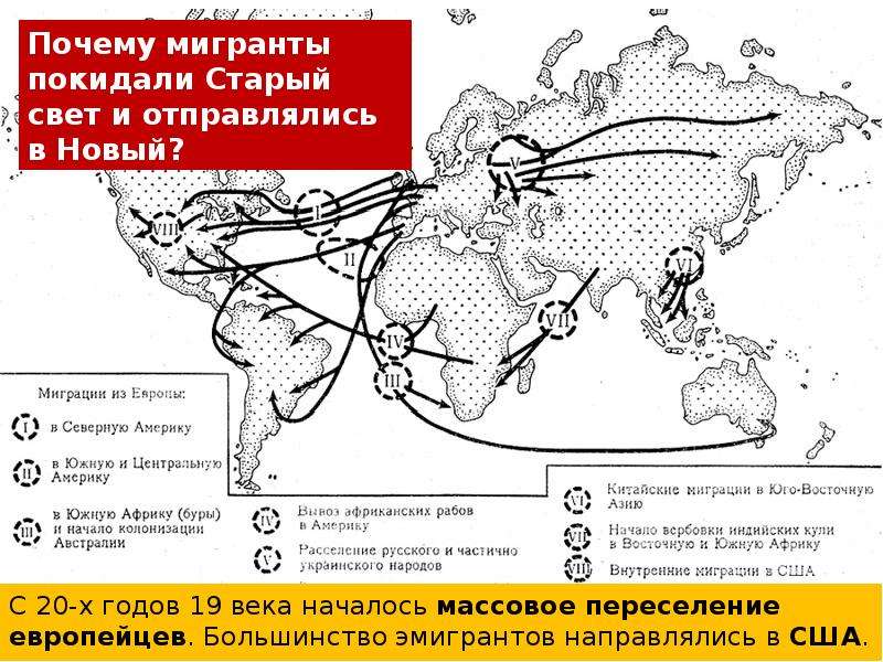 Причины переселения европейцев