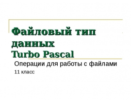 Файловый тип данных Turbo Pascal