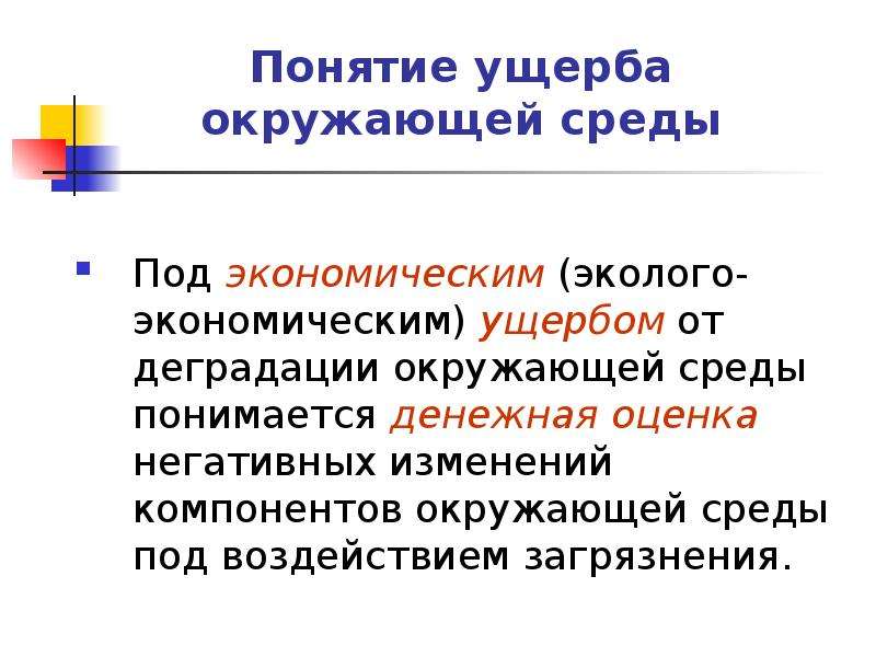 Презентация экономический ущерб от загрязнения окружающей среды