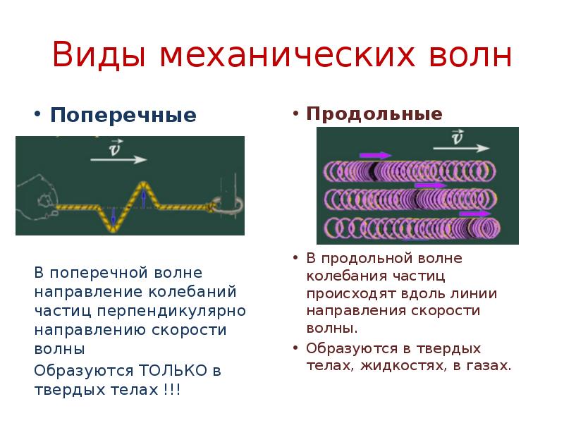 Продольные волны примеры