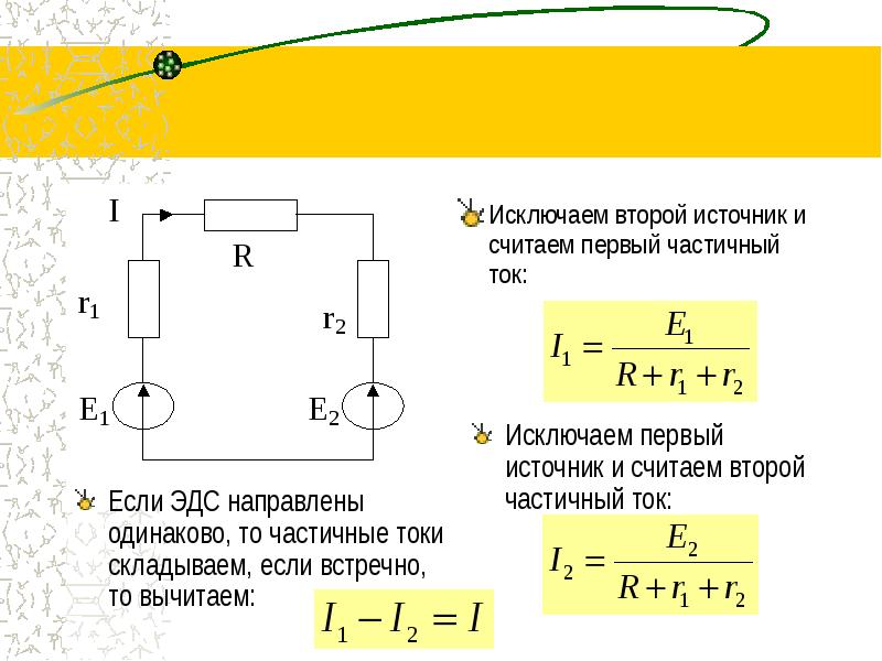 При расчете методом наложения число вспомогательных схем для расчета частичных токов равно