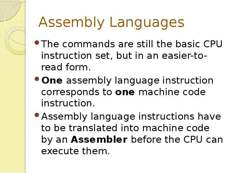 First assembly. Assembly language Commands. Assembly language instructions. Assembly language. Corresponds.
