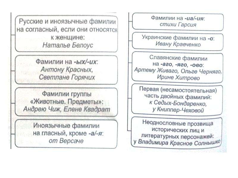 Несклоняемые русские фамилии. Неоднословные. Фамилии группы животные предметы. Славянские фамилии на аго и яго. Склоняется фамилия седых.