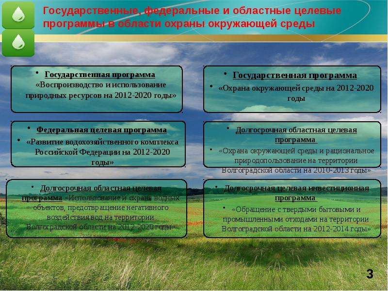 Проект программы по охране окружающей среды