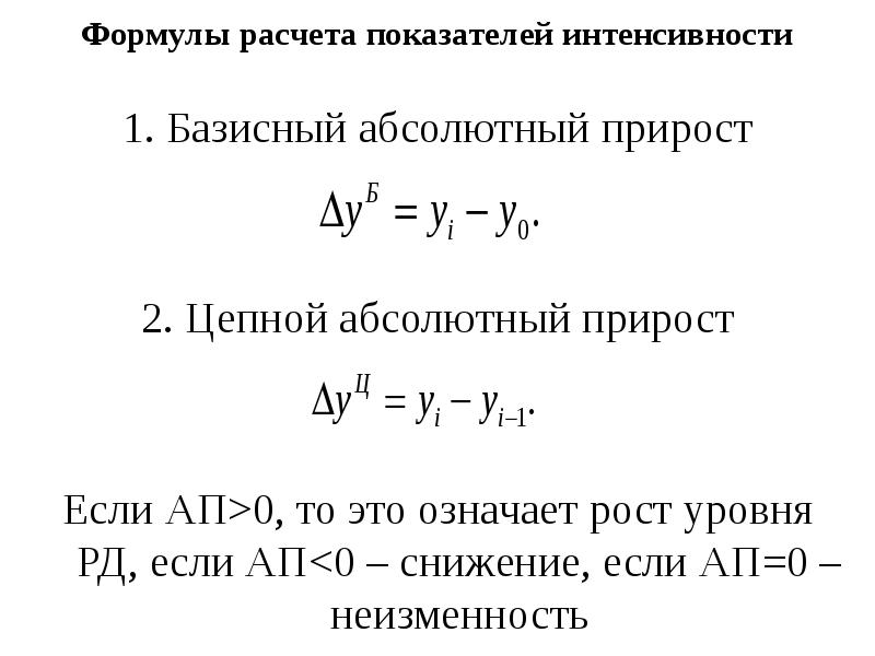 Как рассчитать абсолютные показатели