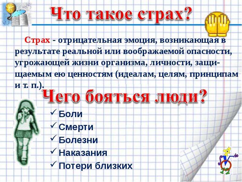 Обществознание 6 класс что такое страх презентация