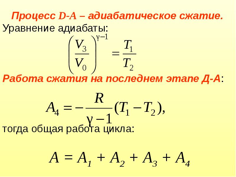 В тепловой машине работа сжатия