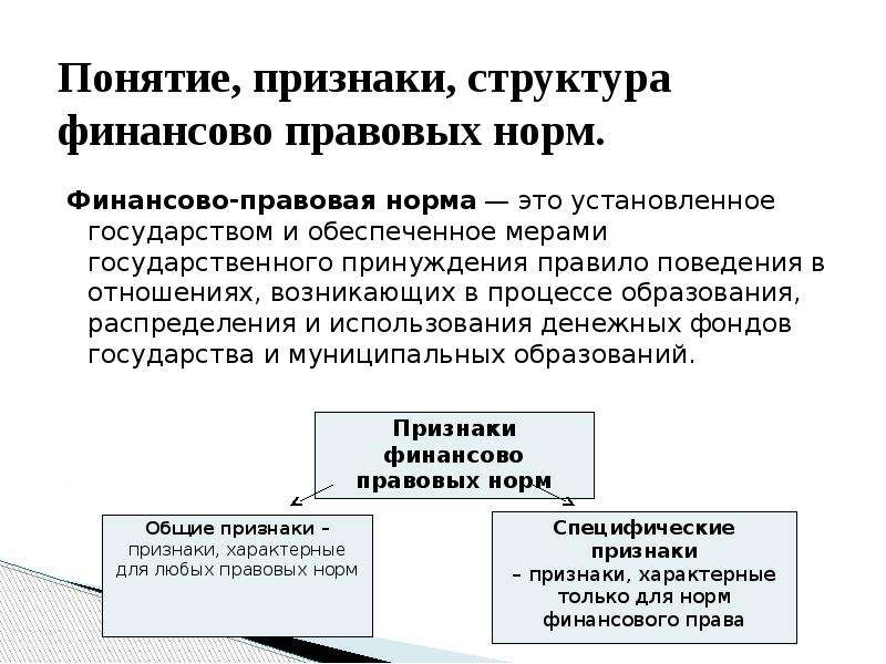 Юридический и финансовый анализ. Правовая норма понятие признаки структура. Финансово правовые нормы.