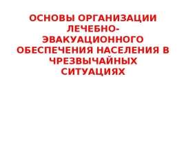 Организация лечебно-эвакуационного обеспечения населения в чрезвычайных ситуациях
